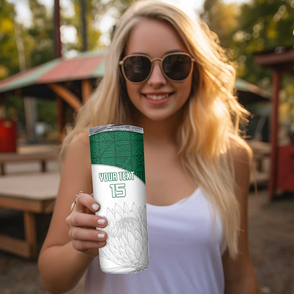 Custom South Africa Cricket Skinny Tumbler Go Proteas - Wonder Print Shop