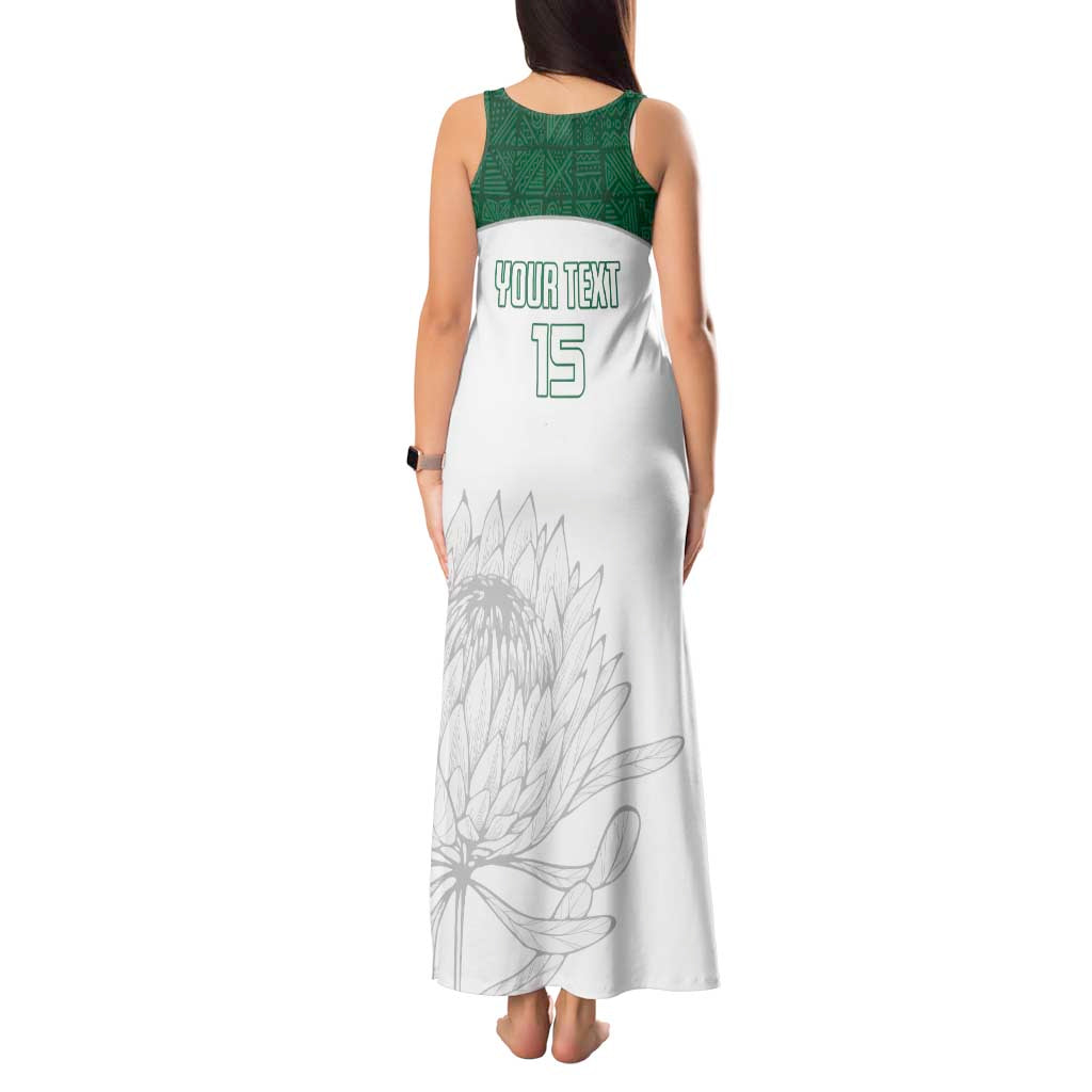 Custom South Africa Cricket Tank Maxi Dress Go Proteas - Wonder Print Shop
