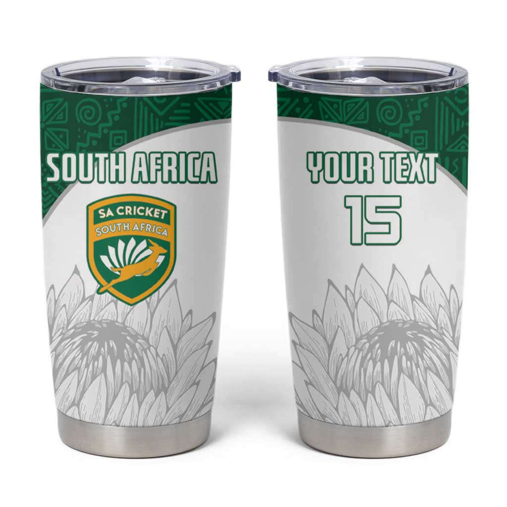 Custom South Africa Cricket Tumbler Cup Go Proteas - Wonder Print Shop