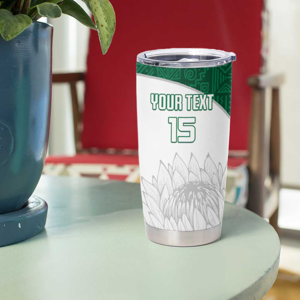 Custom South Africa Cricket Tumbler Cup Go Proteas - Wonder Print Shop