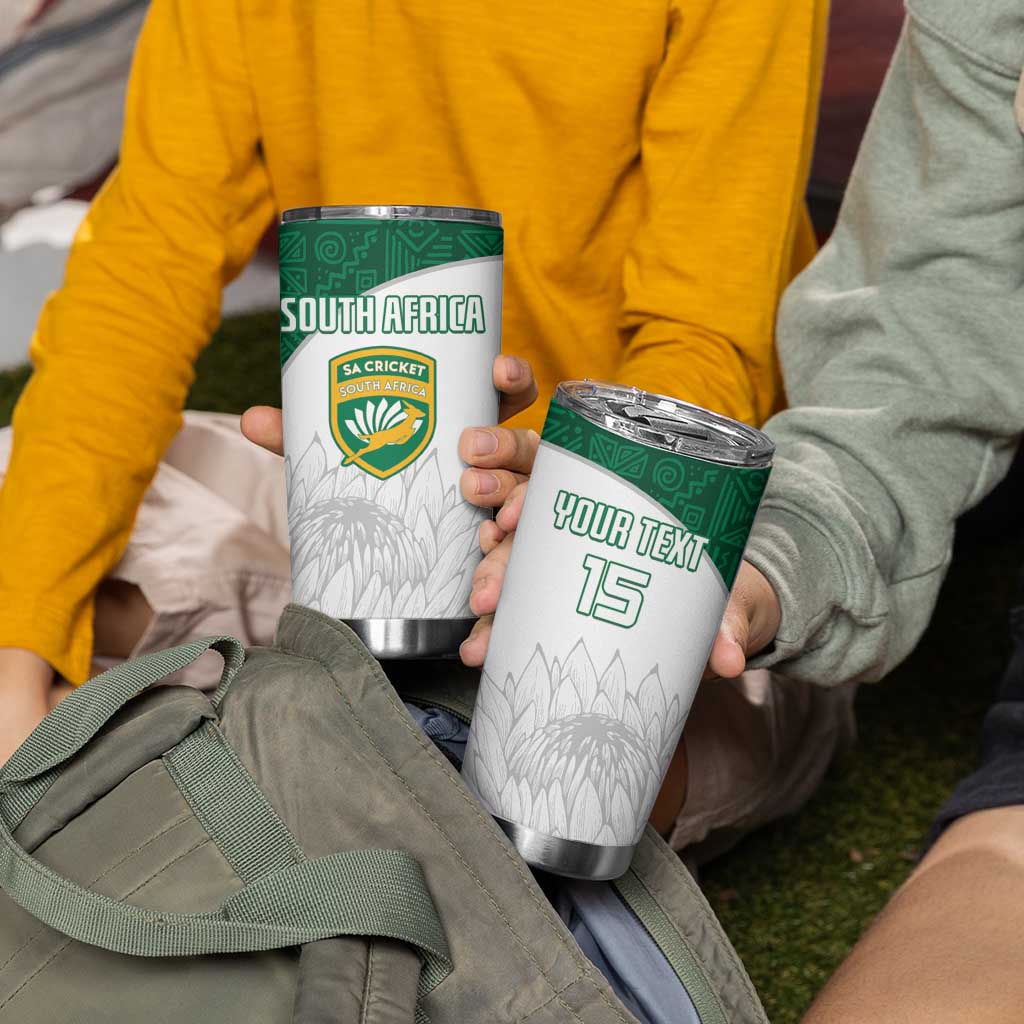 Custom South Africa Cricket Tumbler Cup Go Proteas - Wonder Print Shop