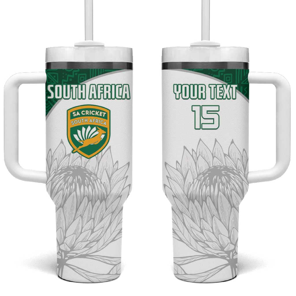 Custom South Africa Cricket Tumbler With Handle Go Proteas - Wonder Print Shop
