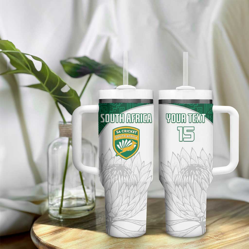 Custom South Africa Cricket Tumbler With Handle Go Proteas - Wonder Print Shop