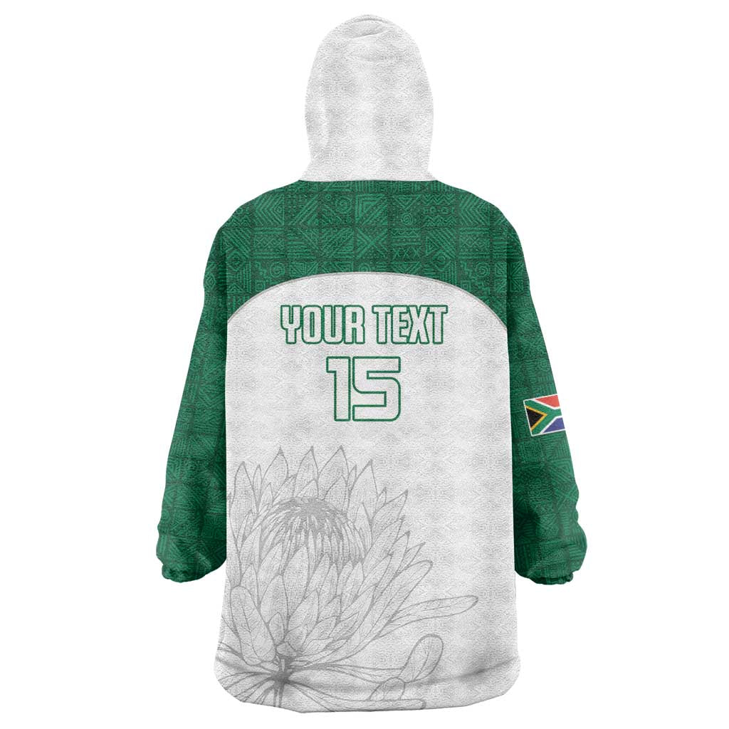 Custom South Africa Cricket Wearable Blanket Hoodie Go Proteas - Wonder Print Shop