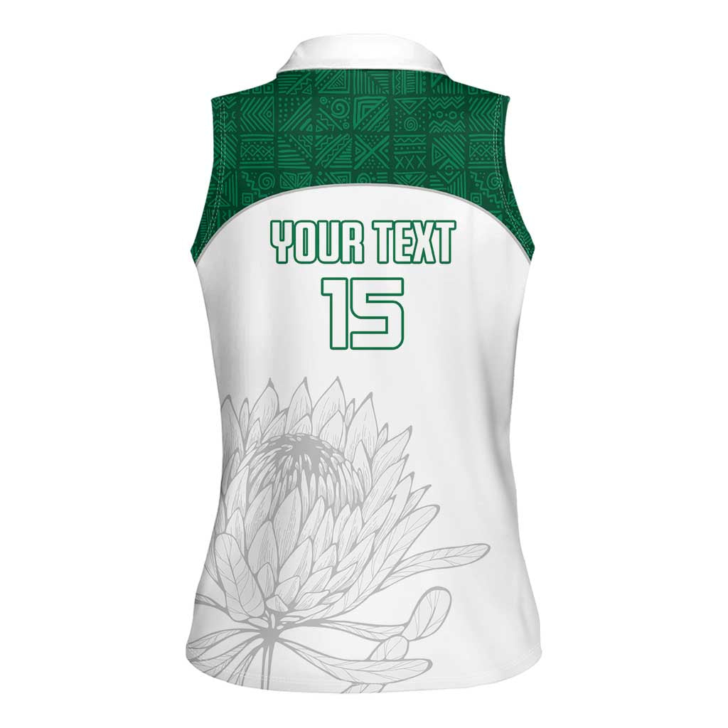 Custom South Africa Cricket Women Sleeveless Polo Shirt Go Proteas - Wonder Print Shop