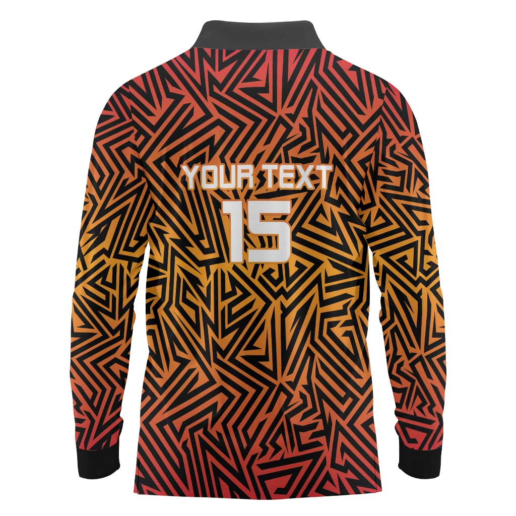 Custom South Africa Eastern Cape Cricket Long Sleeve Polo Shirt Go Sunrisers - Wonder Print Shop