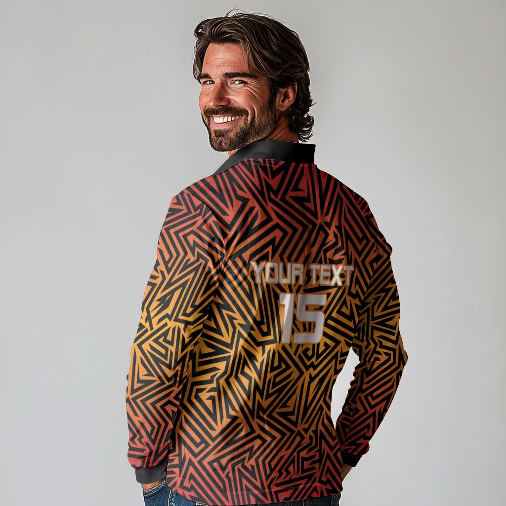 Custom South Africa Eastern Cape Cricket Long Sleeve Polo Shirt Go Sunrisers - Wonder Print Shop