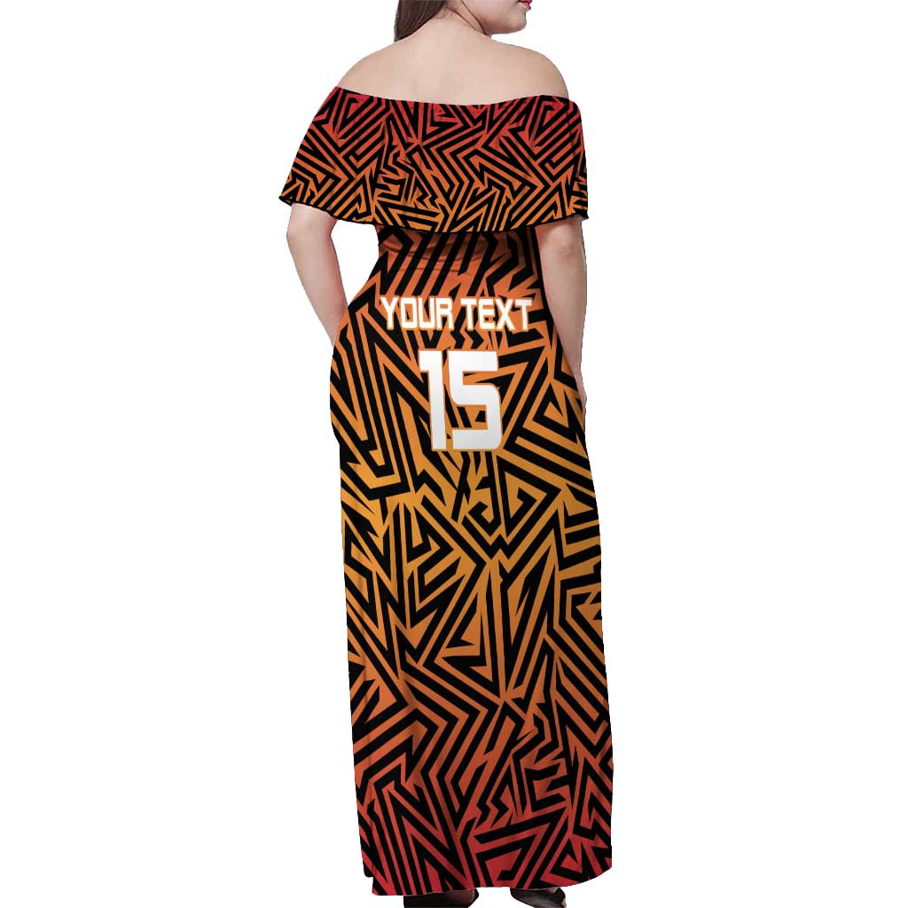 Custom South Africa Eastern Cape Cricket Off Shoulder Maxi Dress Go Sunrisers - Wonder Print Shop