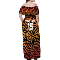 Custom South Africa Eastern Cape Cricket Off Shoulder Maxi Dress Go Sunrisers - Wonder Print Shop