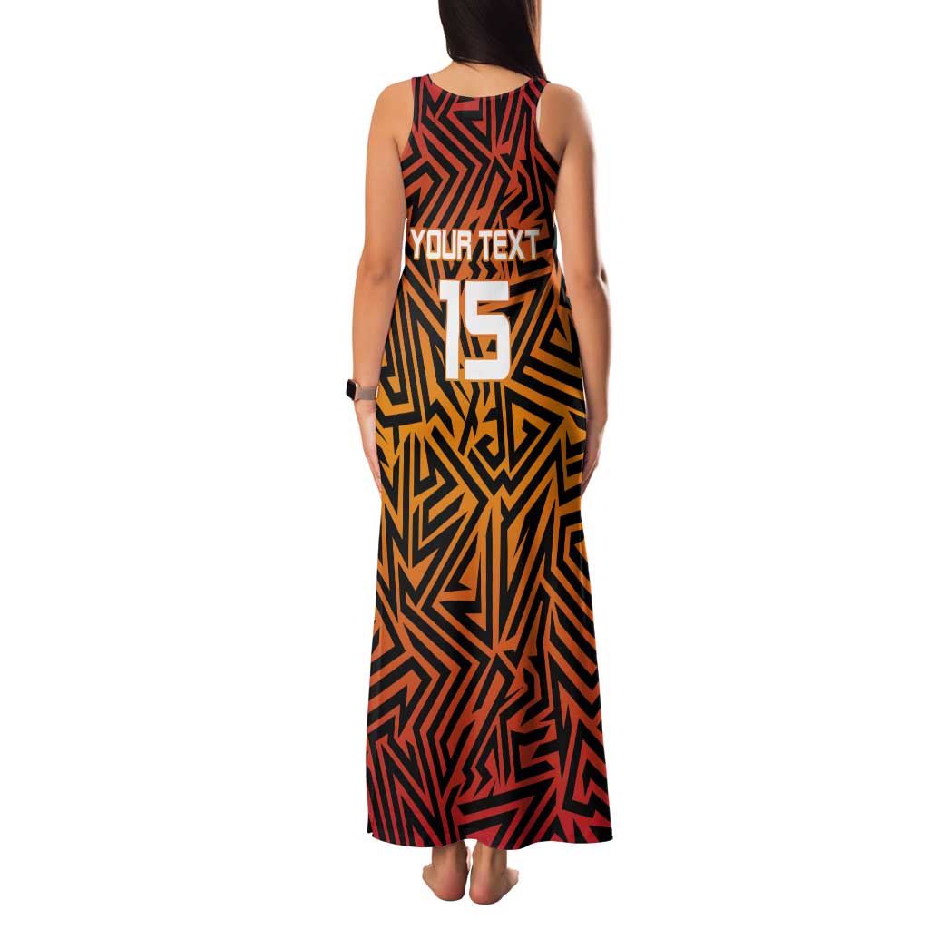 Custom South Africa Eastern Cape Cricket Tank Maxi Dress Go Sunrisers - Wonder Print Shop