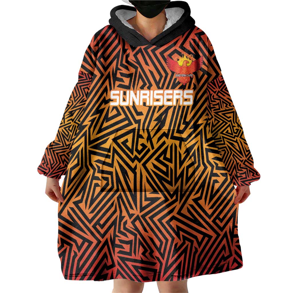 Custom South Africa Eastern Cape Cricket Wearable Blanket Hoodie Go Sunrisers - Wonder Print Shop