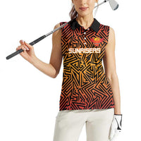 Custom South Africa Eastern Cape Cricket Women Sleeveless Polo Shirt Go Sunrisers - Wonder Print Shop