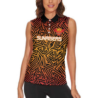 Custom South Africa Eastern Cape Cricket Women Sleeveless Polo Shirt Go Sunrisers - Wonder Print Shop