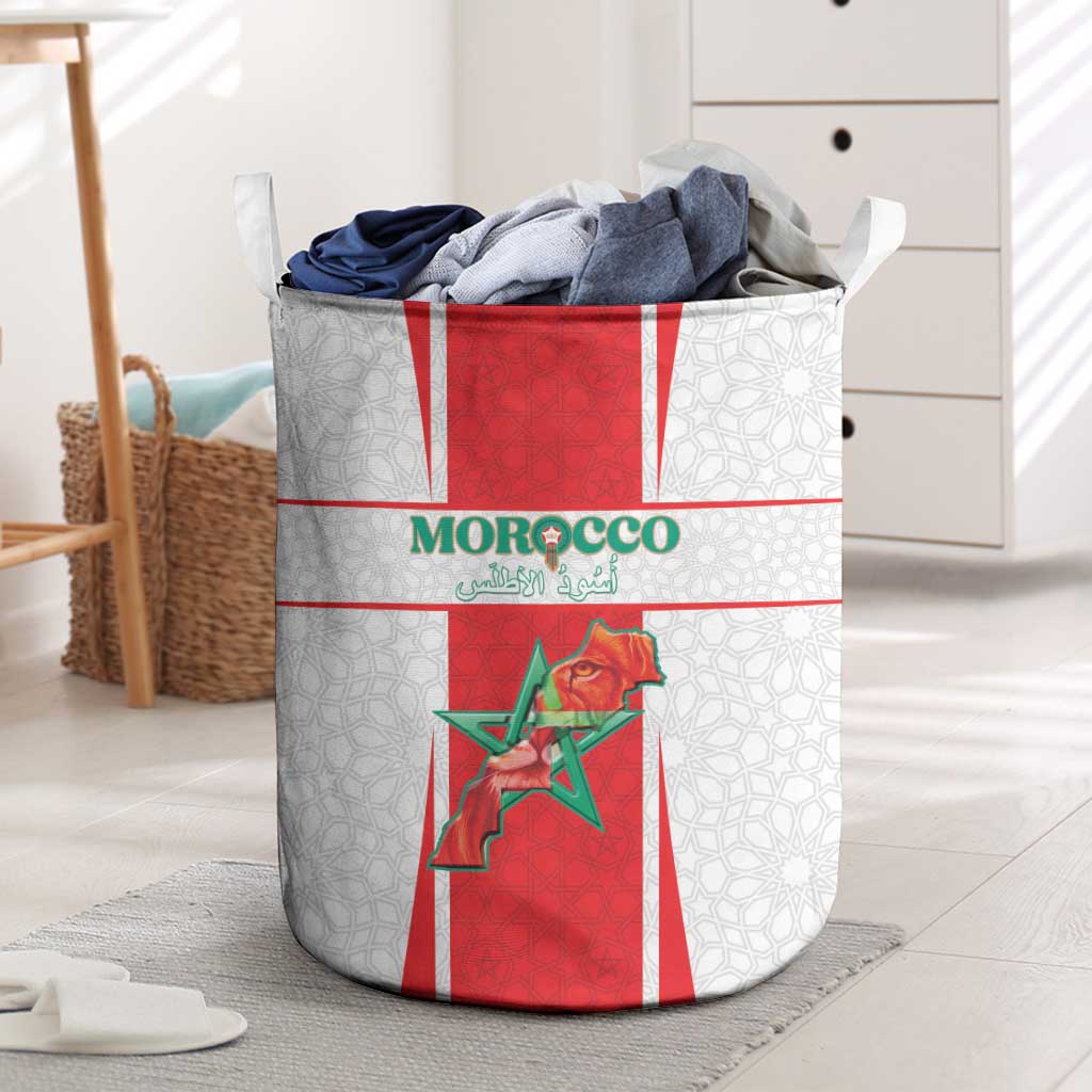 Morocco Football Laundry Basket Go Champions Atlas Lions - White - Wonder Print Shop