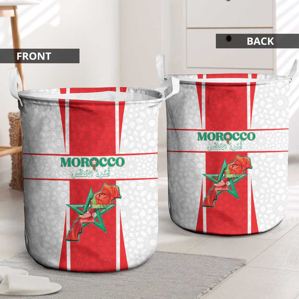 Morocco Football Laundry Basket Go Champions Atlas Lions - White - Wonder Print Shop