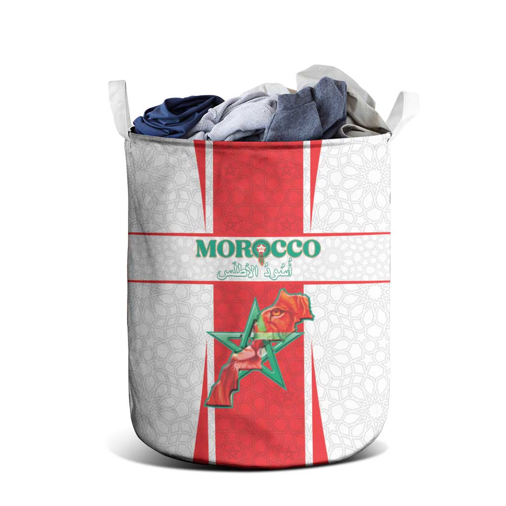 Morocco Football Laundry Basket Go Champions Atlas Lions - White - Wonder Print Shop