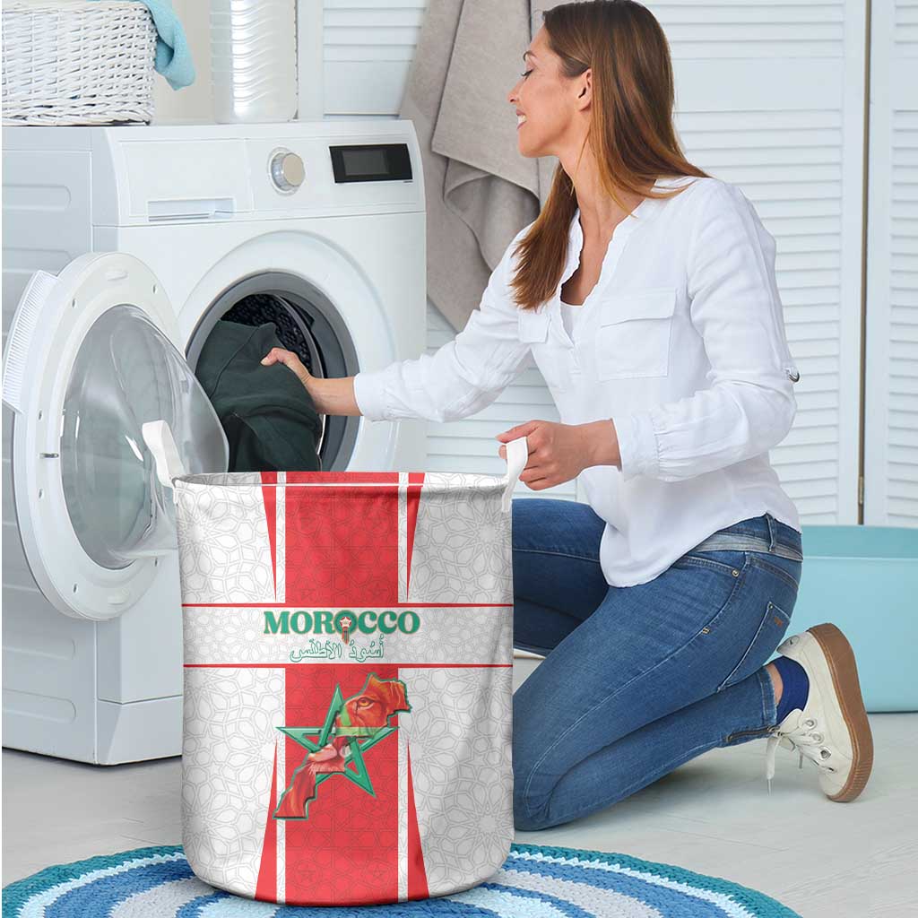Morocco Football Laundry Basket Go Champions Atlas Lions - White - Wonder Print Shop