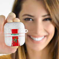 Morocco Football AirPods Case Go Champions Atlas Lions - White - Wonder Print Shop