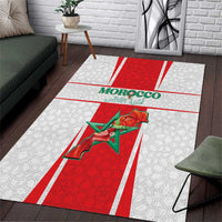 Morocco Football Area Rug Go Champions Atlas Lions - White - Wonder Print Shop
