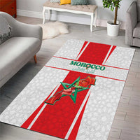 Morocco Football Area Rug Go Champions Atlas Lions - White - Wonder Print Shop