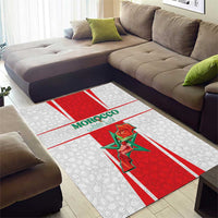 Morocco Football Area Rug Go Champions Atlas Lions - White - Wonder Print Shop
