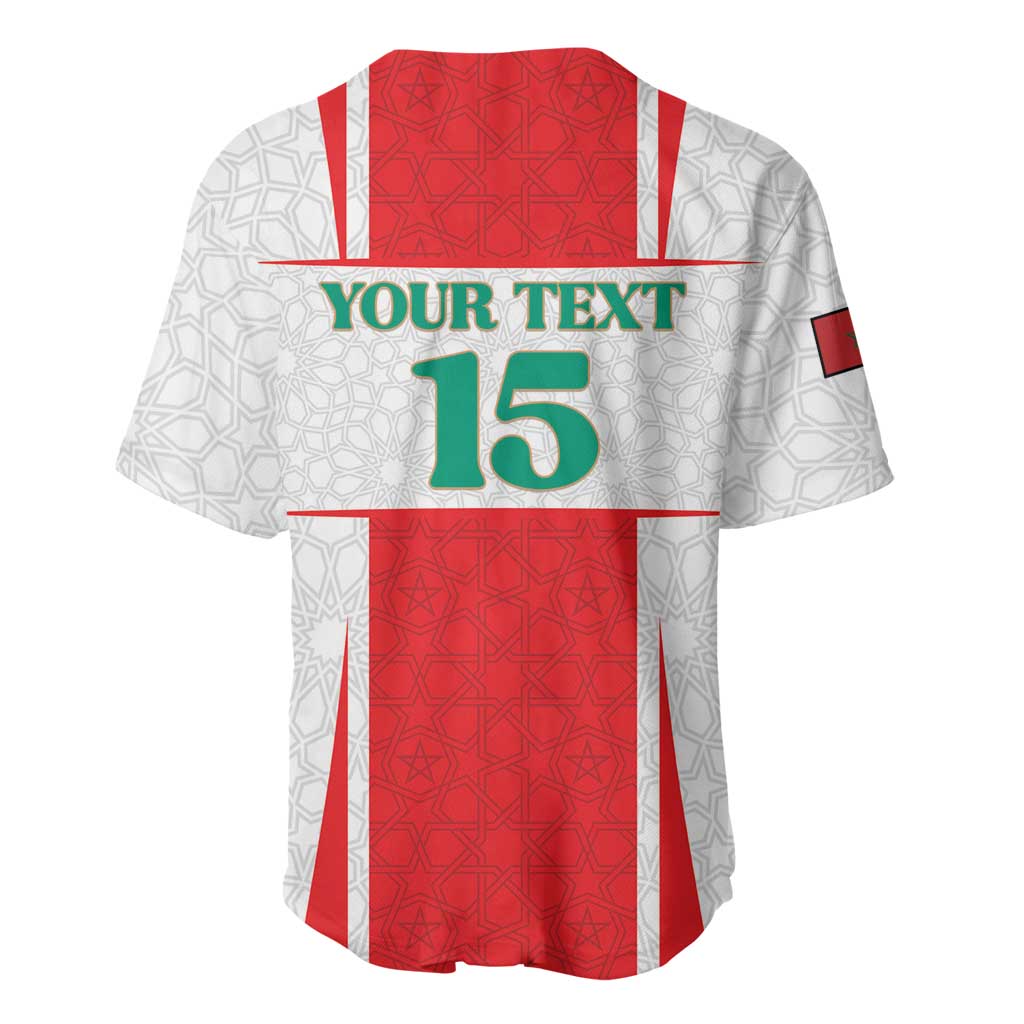Custom Morocco Football Baseball Jersey Go Champions Atlas Lions - White - Wonder Print Shop