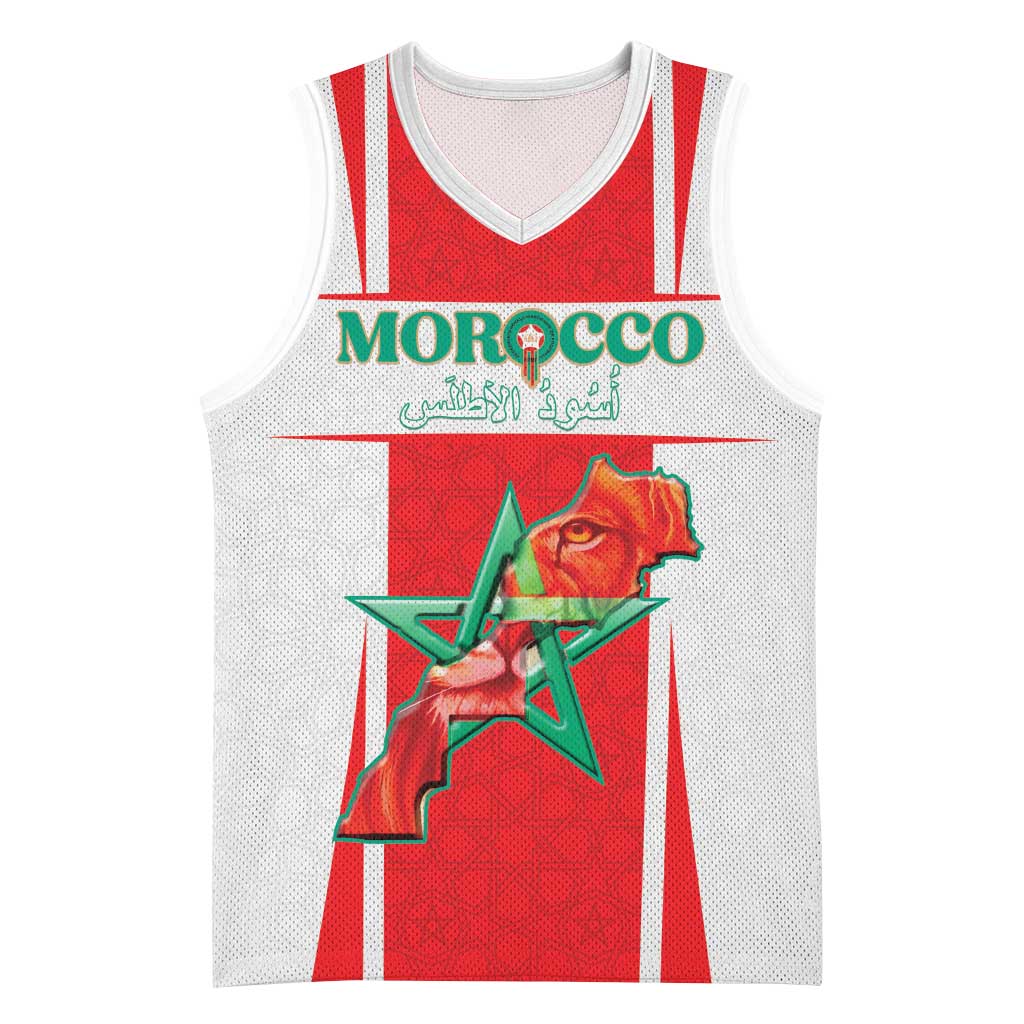 Custom Morocco Football Basketball Jersey Go Champions Atlas Lions - White - Wonder Print Shop