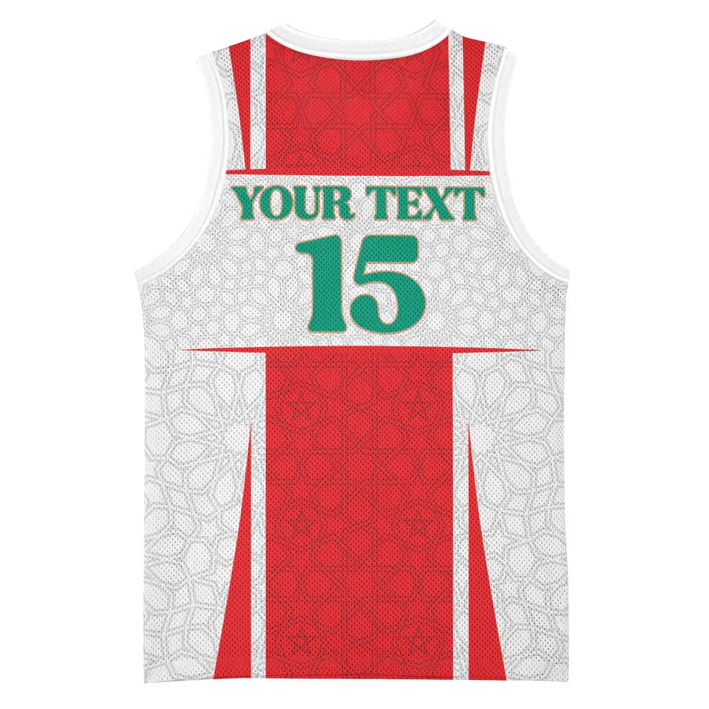 Custom Morocco Football Basketball Jersey Go Champions Atlas Lions - White - Wonder Print Shop