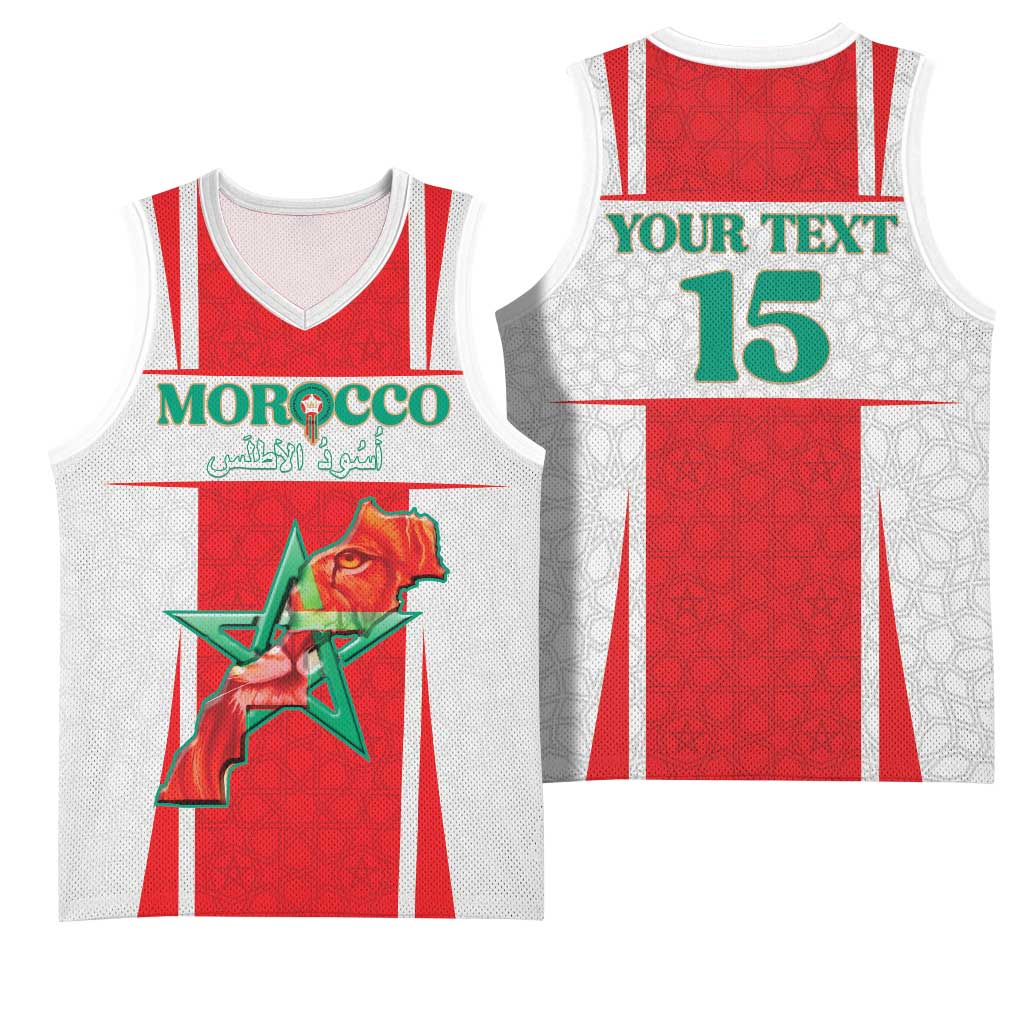 Custom Morocco Football Basketball Jersey Go Champions Atlas Lions - White - Wonder Print Shop