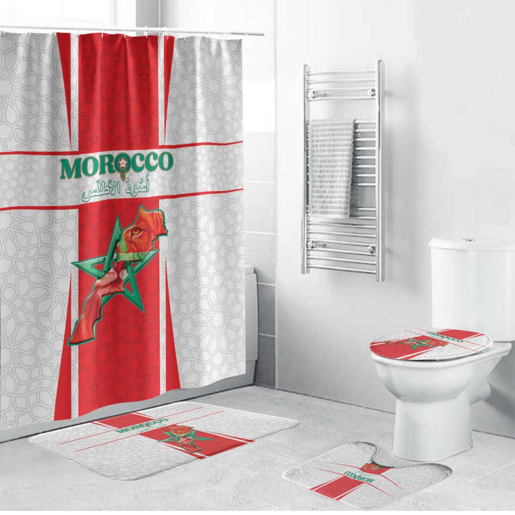 Morocco Football Bathroom Set Go Champions Atlas Lions - White - Wonder Print Shop