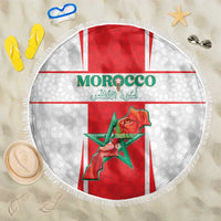 Morocco Football Beach Blanket Go Champions Atlas Lions - White - Wonder Print Shop