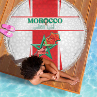 Morocco Football Beach Blanket Go Champions Atlas Lions - White - Wonder Print Shop