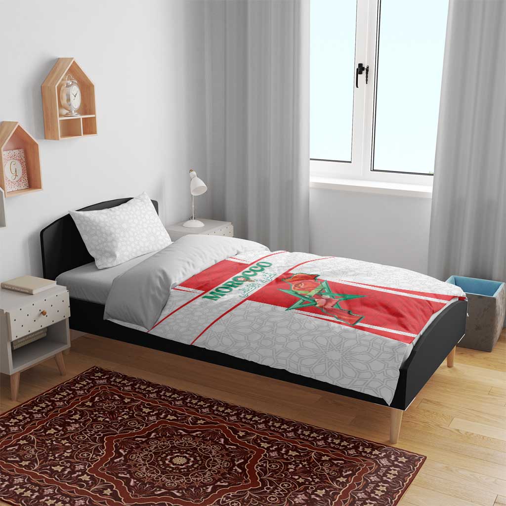 Morocco Football Bedding Set Go Champions Atlas Lions - White - Wonder Print Shop