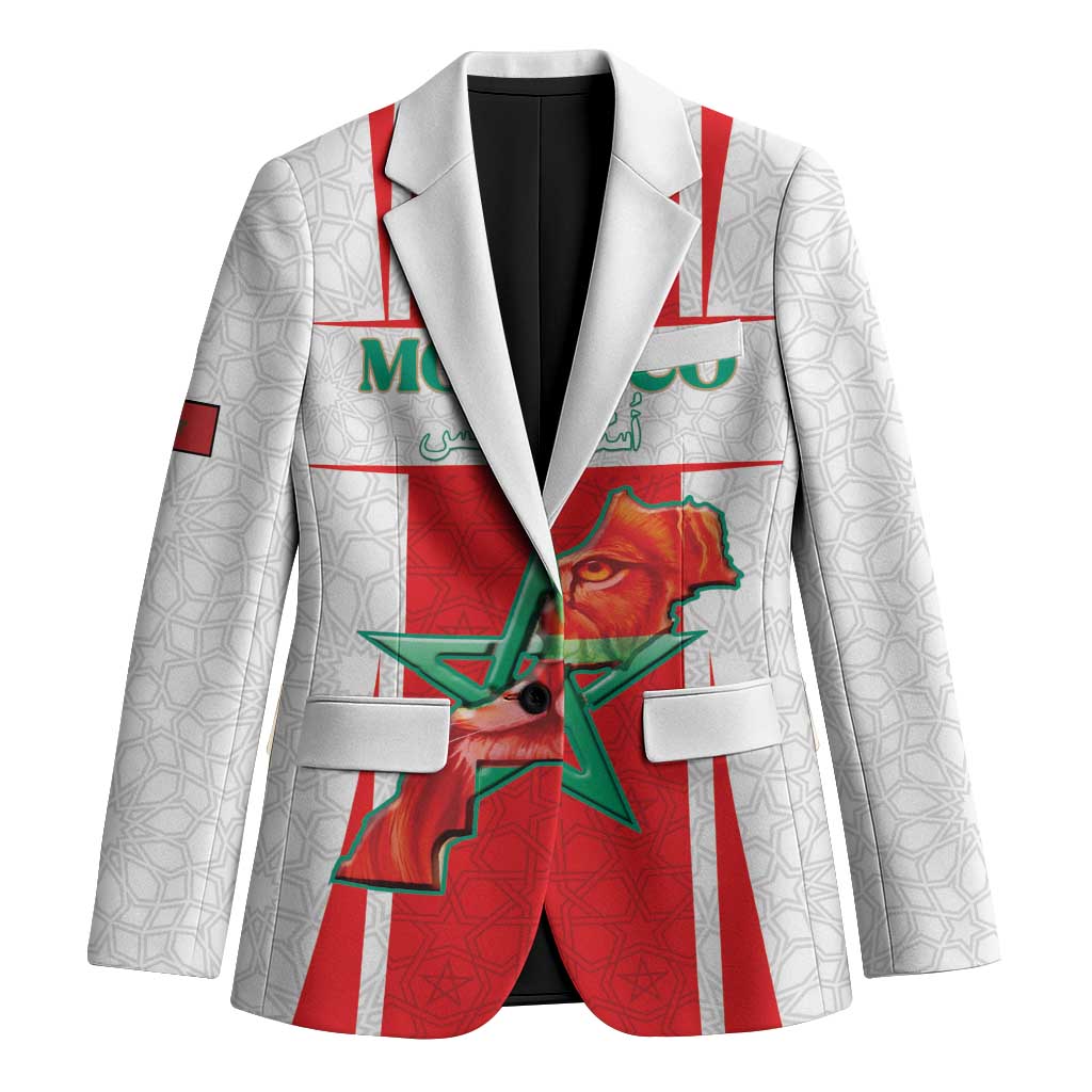 Custom Morocco Football Blazer Go Champions Atlas Lions - White - Wonder Print Shop