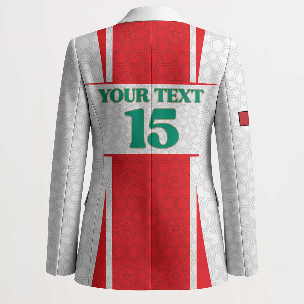 Custom Morocco Football Blazer Go Champions Atlas Lions - White - Wonder Print Shop