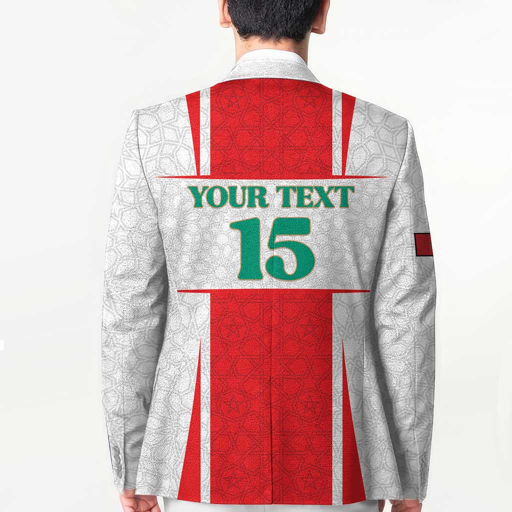 Custom Morocco Football Blazer Go Champions Atlas Lions - White - Wonder Print Shop
