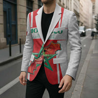 Custom Morocco Football Blazer Go Champions Atlas Lions - White - Wonder Print Shop