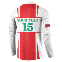 Custom Morocco Football Button Sweatshirt Go Champions Atlas Lions - White - Wonder Print Shop