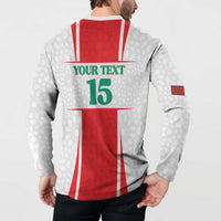Custom Morocco Football Button Sweatshirt Go Champions Atlas Lions - White - Wonder Print Shop
