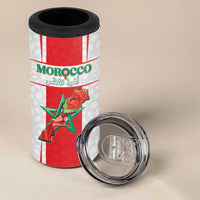 Custom Morocco Football 4 in 1 Can Cooler Tumbler Go Champions Atlas Lions - White - Wonder Print Shop