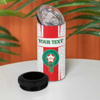 Custom Morocco Football 4 in 1 Can Cooler Tumbler Go Champions Atlas Lions - White - Wonder Print Shop