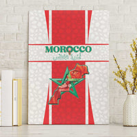 Morocco Football Canvas Wall Art Go Champions Atlas Lions - White - Wonder Print Shop
