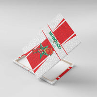 Morocco Football Canvas Wall Art Go Champions Atlas Lions - White - Wonder Print Shop