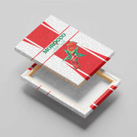 Morocco Football Canvas Wall Art Go Champions Atlas Lions - White - Wonder Print Shop