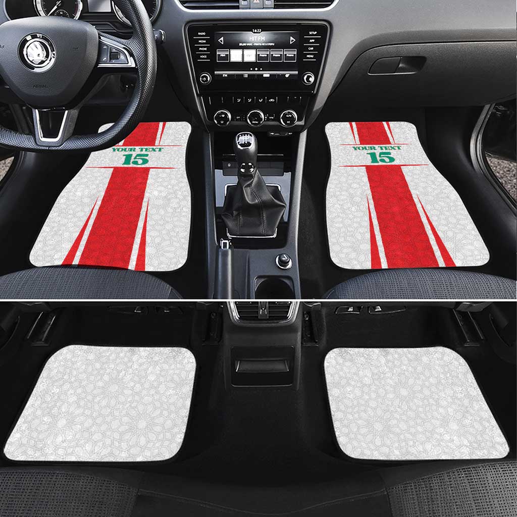 Custom Morocco Football Car Mats Go Champions Atlas Lions - White - Wonder Print Shop