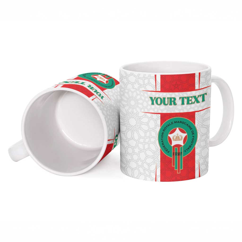 Custom Morocco Football Ceramic Mug Go Champions Atlas Lions - White - Wonder Print Shop