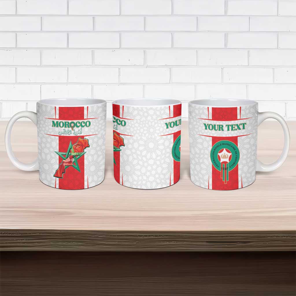 Custom Morocco Football Ceramic Mug Go Champions Atlas Lions - White - Wonder Print Shop