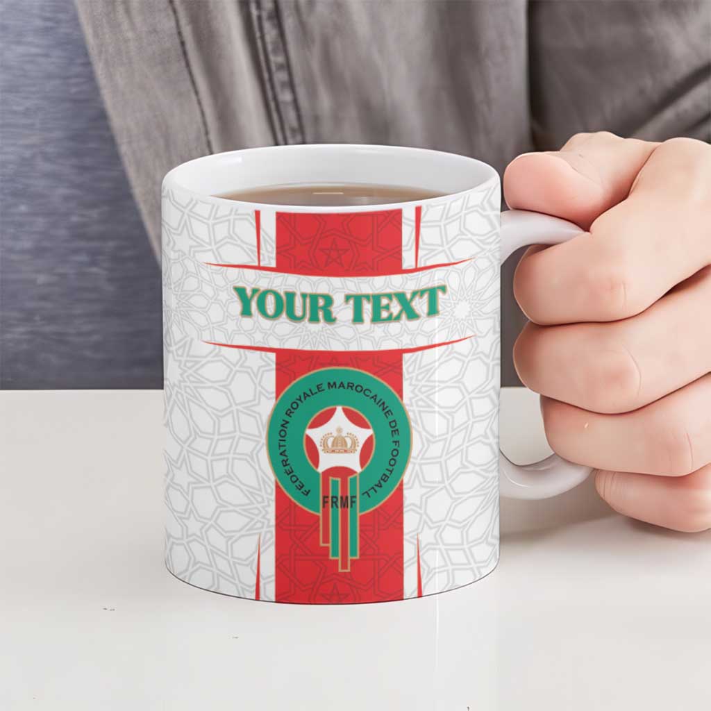 Custom Morocco Football Ceramic Mug Go Champions Atlas Lions - White - Wonder Print Shop