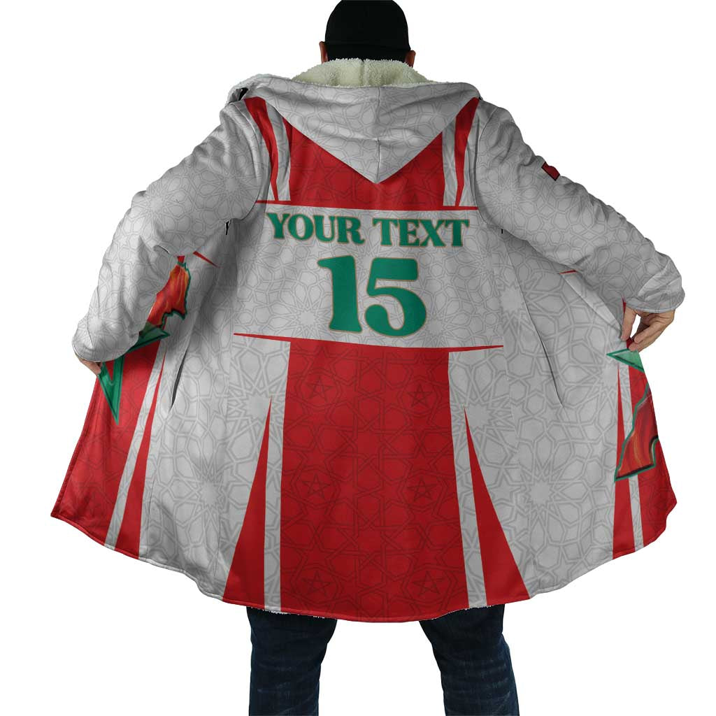 Custom Morocco Football Cloak Go Champions Atlas Lions - White - Wonder Print Shop