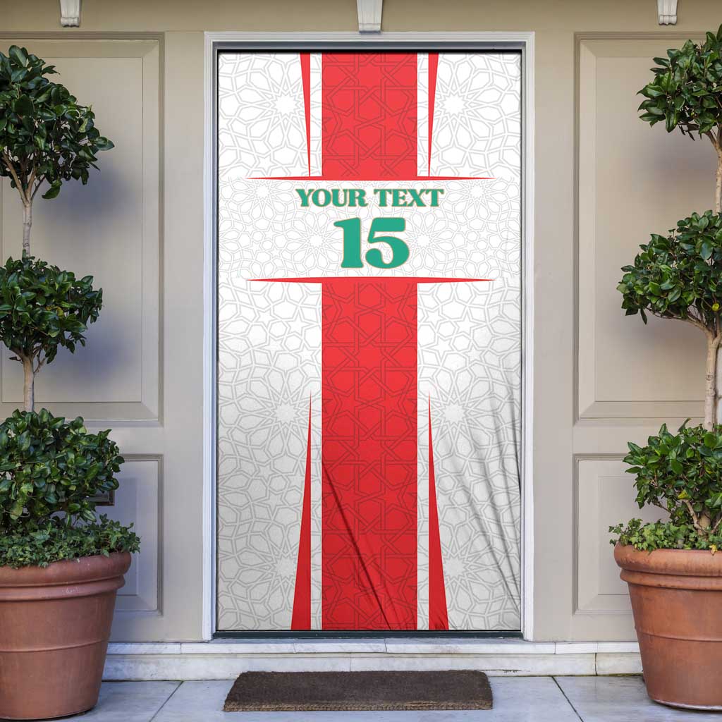 Custom Morocco Football Door Cover Go Champions Atlas Lions - White - Wonder Print Shop